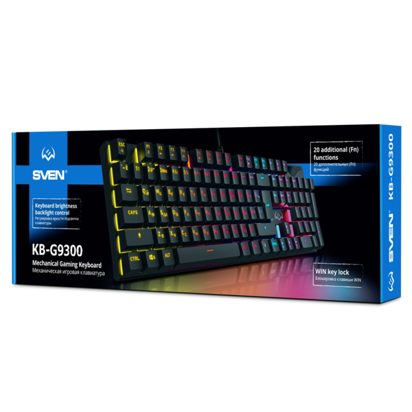 Клавиатура SVEN KB-G9300 игровая, USB, black, RGB подсветка с регулир. яркости купить по самой низкой цене
