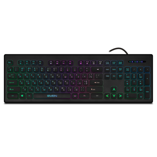 Клавиатура SVEN KB-C7500EL USB, black, RGB подсветка с регулир. яркости и дышащим режимом купить по самой низкой цене