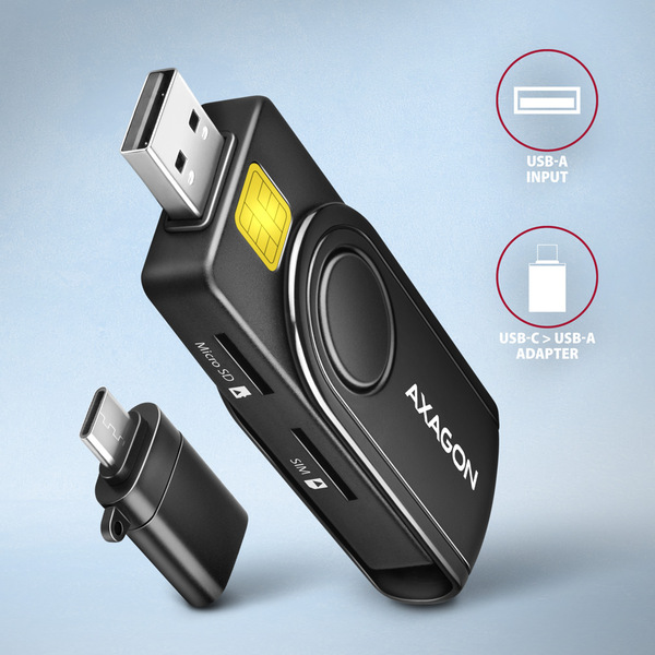 Картридер AXAGON (CRE-SMP2A) внеш., USB 2.0,  SD, microSD, CF купить по самой низкой цене