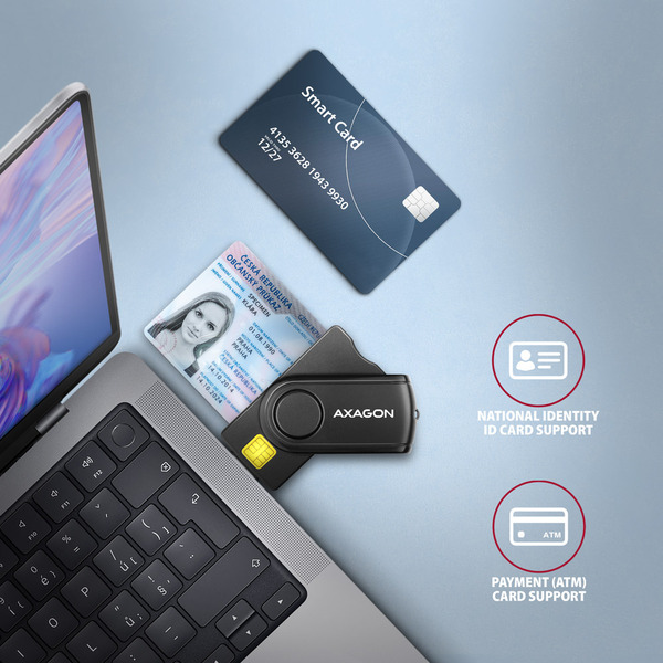 Картридер AXAGON (CRE-SMP2A) внеш., USB 2.0,  SD, microSD, CF купить по самой низкой цене