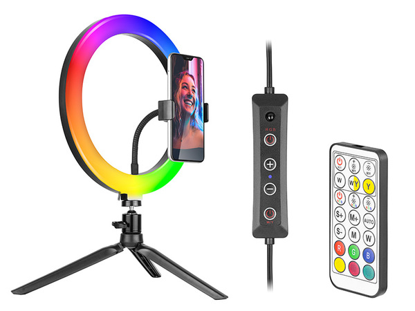 Светильник кольцевой TRACER RGB Ring (TRAOSW46807) с компл. крепл. для телефона, d=26см, пульт ДУ купить по самой низкой цене