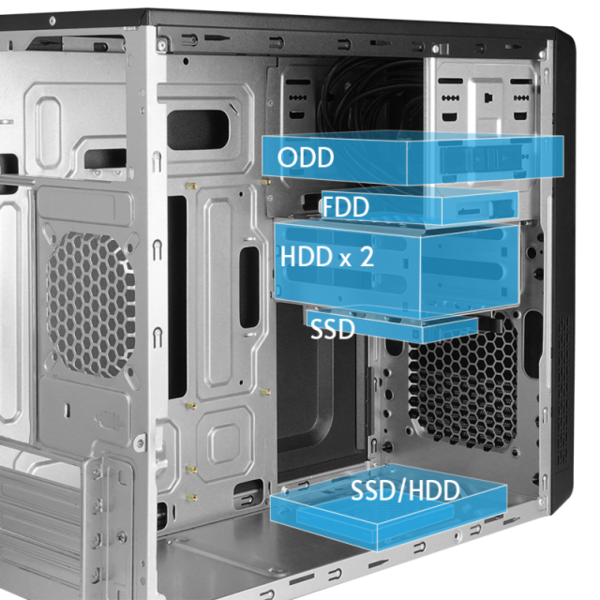 Корпус MiniTower mATX Chieftec UB-03B-350GPB, 1*FAN 120mm, GPB-350S, mATX / Mini-ITX, BLACK,  SD cardreader купить по самой низкой цене