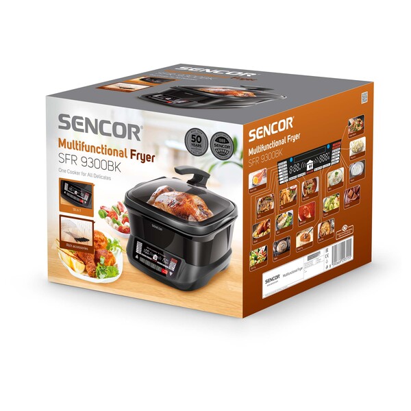 Аэрофритюрница Sencor SFR 9300BK (4.8л, 1800Вт, съемная чаша, регулируемый термостат) купить по самой низкой цене