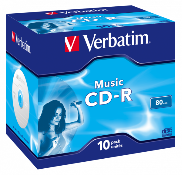 Диск CD-R 700MB VERBATIM 16х, Audio 80min Music Life Plus (10шт/уп.) (43365) Jewel Case купить по самой низкой цене