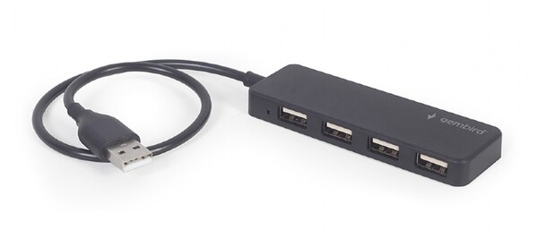 HUB 4port USB 2.0 Gembird (UHB-U2P4-06) кабель 30см, black купить по самой низкой цене