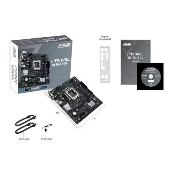 M/B LGA1700: ASUS PRIME H610M-R D4-SI (2*DDR4 max 3200МГц, 1*PCIEx16+1*PCIEx1, DVI/HDMI/D-SUB, M.2, GLan) купить по самой низкой цене