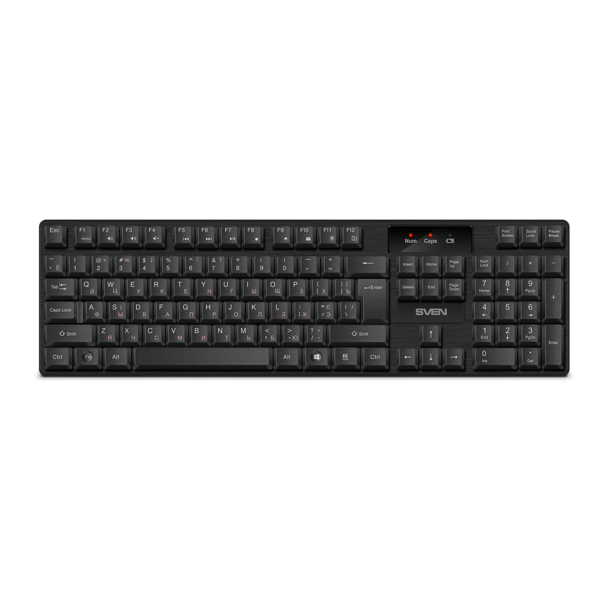 Клавиатура SVEN  KB-C2300W USB, беспроводная, Black, 104кл. купить по самой низкой цене