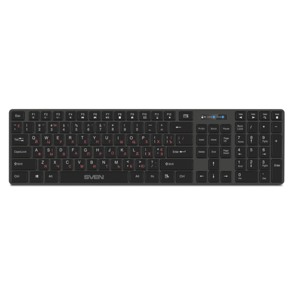 Клавиатура SVEN KB-E5300W USB, беспроводная, Black, 109кл. купить по самой низкой цене
