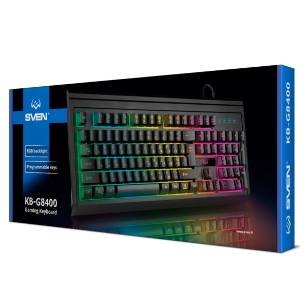Клавиатура SVEN KB-G8400 игровая, USB, black, RGB подсветка с регулир. яркости купить по самой низкой цене