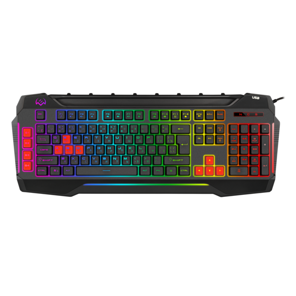 Клавиатура SVEN KB-G8800 игровая, USB, black, RGB подсветка с регулир. яркости, 1p*USB, доп. клав. G1-G4, WASD купить по самой низкой цене