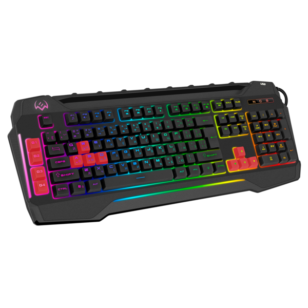 Клавиатура SVEN KB-G8800 игровая, USB, black, RGB подсветка с регулир. яркости, 1p*USB, доп. клав. G1-G4, WASD купить по самой низкой цене