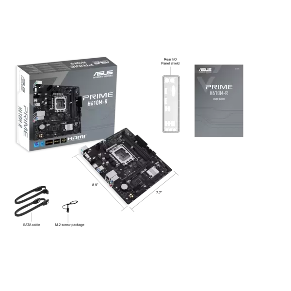 M/B LGA1700: ASUS PRIME H610M-R-SI (2*DDR5 max 5600МГц, 1*PCIEx16+1*PCIEx1, DVI/HDMI/D-SUB, M.2, GLan) купить по самой низкой цене