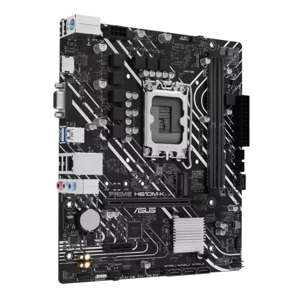 M/B LGA1700: ASUS PRIME H610M-K (2*DDR5 5600MT/s, 1*PCIEx16+1*PCIEx1, HDMI/D-SUB, M.2, GLan) купить по самой низкой цене