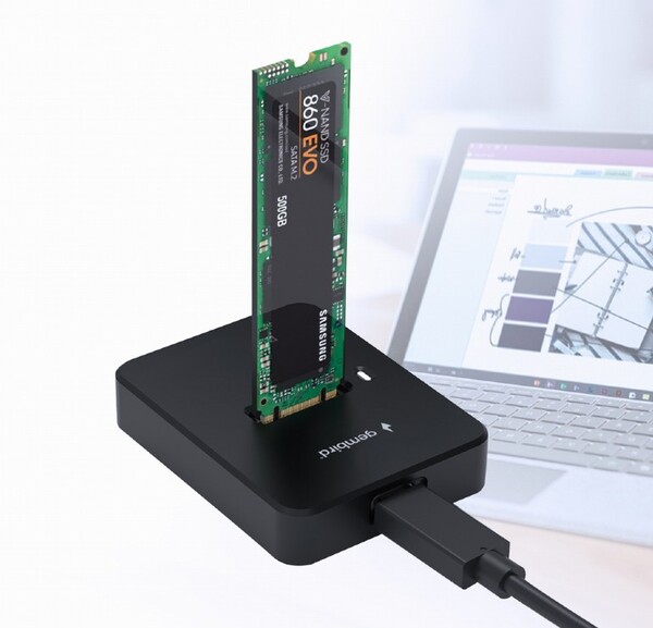 Док-станция Gembird (DD-U3M2) для SSD M.2 NGFF / NVMe (2230, 2242, 2260, 2280, 22110), USB-C 3.1 + AM adapter купить по самой низкой цене