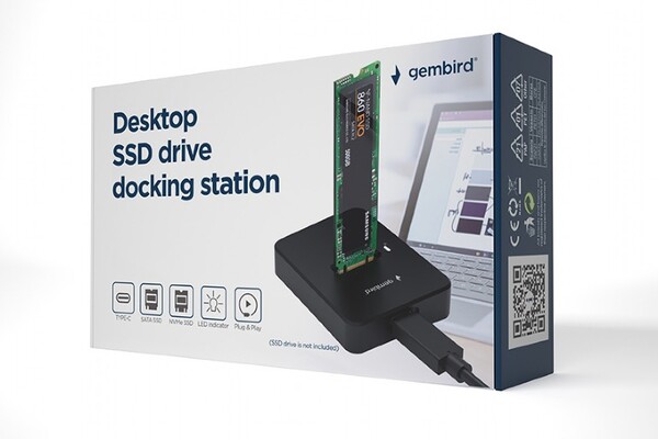 Док-станция Gembird (DD-U3M2) для SSD M.2 NGFF / NVMe (2230, 2242, 2260, 2280, 22110), USB-C 3.1 + AM adapter купить по самой низкой цене