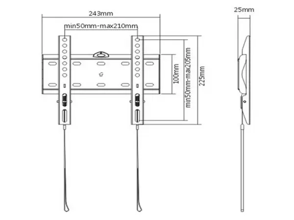 Крепление для LCD настен. (WM-42F-01) 23”-42”,  до 30кг., VESA 75*75 - 200*200mm купить по самой низкой цене