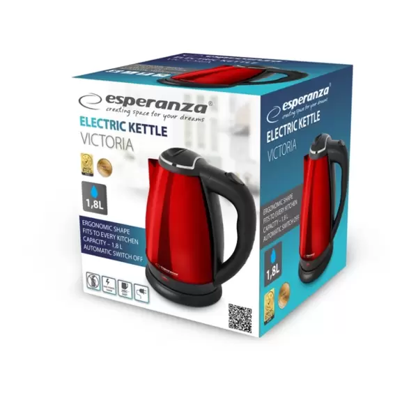 Электрочайник ESPERANZA VICTORIA EKK113R (1.8л, 1800Вт, нержавеющая сталь/пластик ) red купить по самой низкой цене