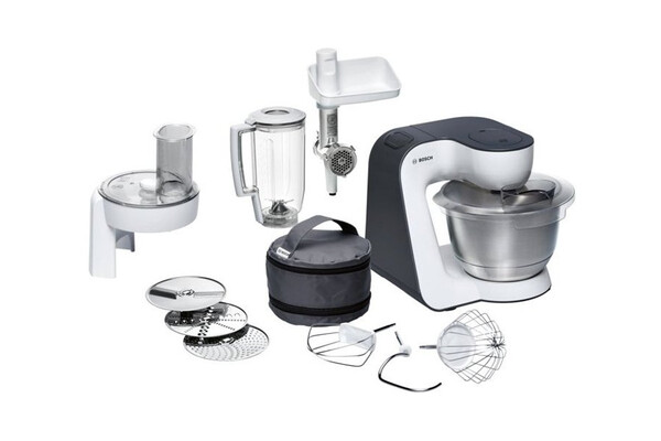 Кухонный комбайн Bosch MUM50131 (800Вт, 4 скорсти, чаша 3.9л металлич.) GREY купить по самой низкой цене