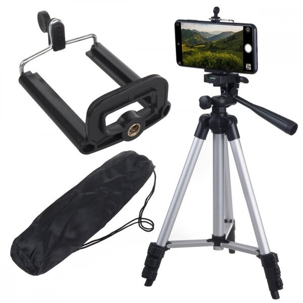 Фотоштатив Maclean Tripod (MC-164) для смартфонов, фотоаппаратов и камер GoPro, высота 36-102см,  резьба 1/4' купить по самой низкой цене