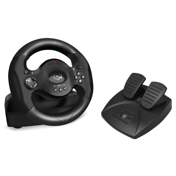 Руль SVEN GC-W300 (9' Рул.колесо+2 педали, USB, виброотдача, 2оси/8позиц/10кнопок) black/red купить по самой низкой цене