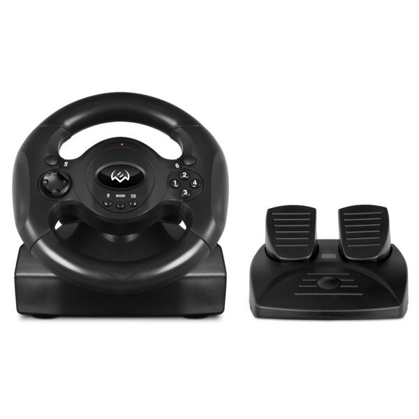 Руль SVEN GC-W300 (9' Рул.колесо+2 педали, USB, виброотдача, 2оси/8позиц/10кнопок) black/red купить по самой низкой цене