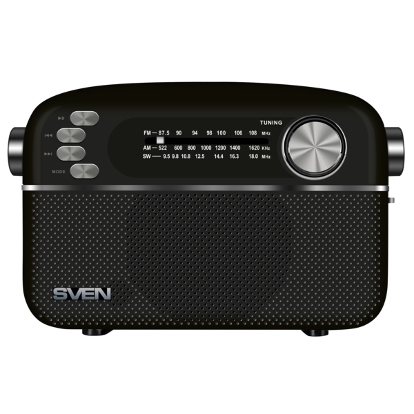 Радиоприемник SVEN SRP-505 Black (FM/AM/SW, USB/mSD, Bluetooth, 4Вт, 100-12000Гц, аккум 1200mAh/USB DC 5V) купить по самой низкой цене