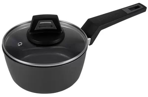 Ковш Polaris Graphit-16SP (алюмин, 1.6л, d=16см, крышка из стекла, антипригарное покрытие SILVER PROTECT) купить по самой низкой цене