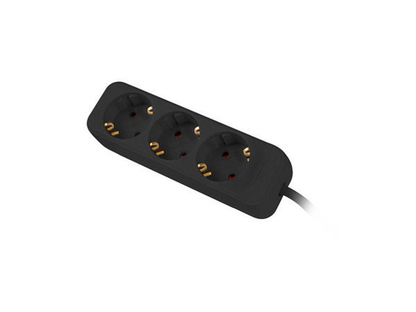 Электро-удлинитель Lanberg (PS0-03F-0150-BK) Black, с заземленим, 3 роз, 1.5м, max 2.5кВт купить по самой низкой цене