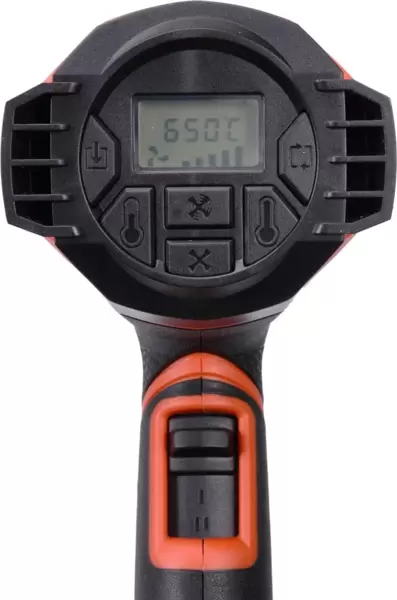 Фен технический YATO (YT-82296) 1600Вт, 50-650°C, ЖК-дисплей,  регулировки температуры и потока воздуха купить по самой низкой цене