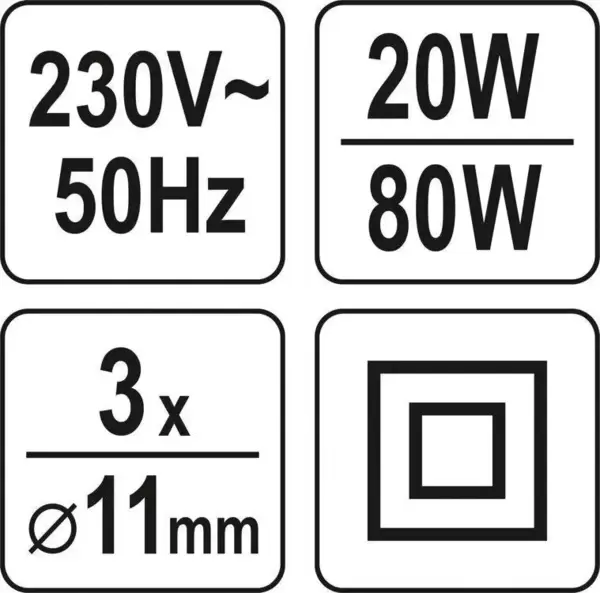 Пистолет термоклеящий YATO YT-82402 (диаметр стержня 11мм, 80Вт, 220В, 200°С, 15г/мин, 3 стержня в компл.) купить по самой низкой цене