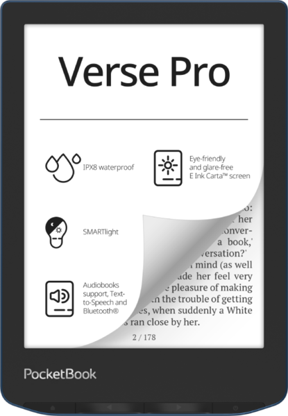 Электронная книга PocketBook 634 Verse Pro Azure 6' 1448*1072 300ppi /16Gb/E-Ink Carta (PB634-A-WW) купить по самой низкой цене