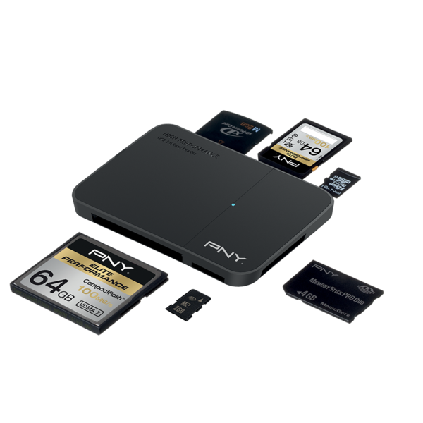 Картридер PNY (FLASHREAD-HIGPER-BX) внешн.USB 3.0 <-> ALL CARD, Black купить по самой низкой цене