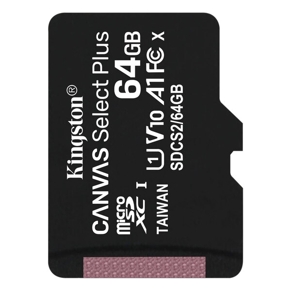 microSDXC CARD 64Gb Kingston Canvas Select Plus (SDCS2/64GBSP)  A1,V10,UHS-I Class 1(U1),Class 10 купить по самой низкой цене