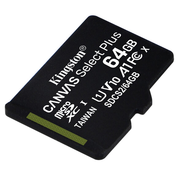 microSDXC CARD 64Gb Kingston Canvas Select Plus (SDCS2/64GBSP)  A1,V10,UHS-I Class 1(U1),Class 10 купить по самой низкой цене