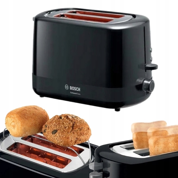Тостер Bosch TAT3A113 (800Вт, на 2 тоста) Black купить по самой низкой цене