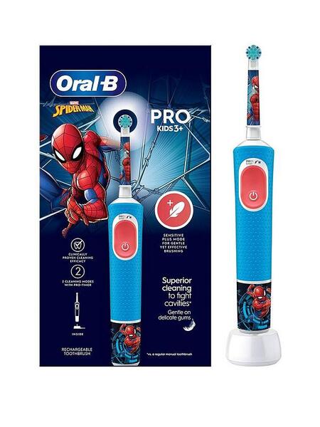 Щетка зубная электрич.Oral-B Pro Kids 3+ Spiderman Blue (питание аккум.) (90356694) купить по самой низкой цене