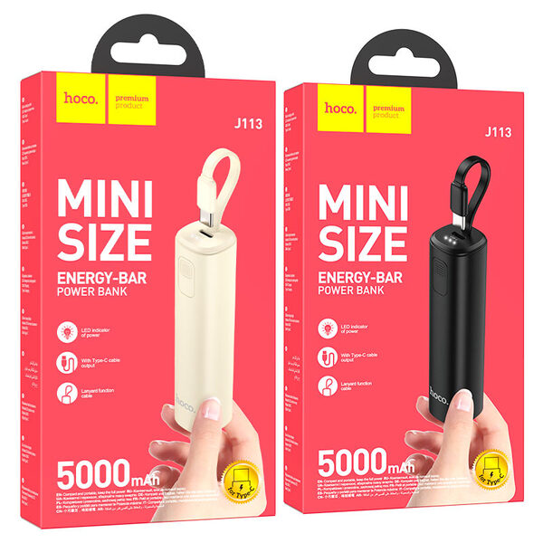 Power Bank Hoco J113 Energy-bar Type-C 5000 mAh (Black) купить по самой низкой цене