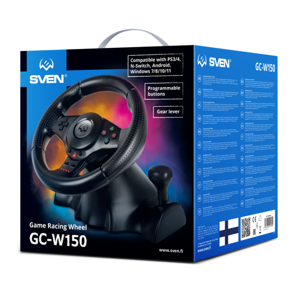 Руль SVEN GC-W150 (9' Рул.колесо+2 педали, USB, виброотдача, совм. PS3/4, Nintendo Switch, Windows, Android) купить по самой низкой цене