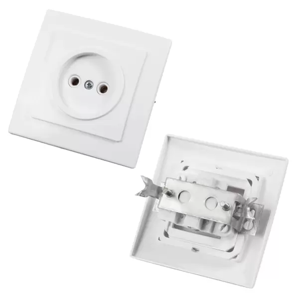 Розетка  электрическая без заземления внутренняя RS 16-131-Б (пластик) (БелТИЗ) купить по самой низкой цене