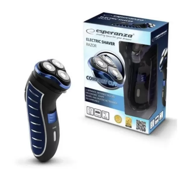 Электробритва Esperanza EBG002B (питание аккум, роторная, бритьё сухое, триммер) Blue купить по самой низкой цене