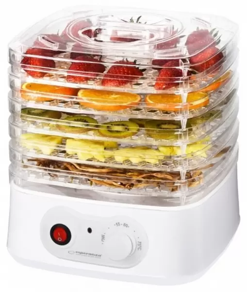 Сушилка для овощей и фруктов Esperanza (EKD004) white (250Вт, 4 поддона, термостат) купить по самой низкой цене