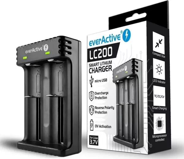 Зарядное устр-во для аккумуляторов everActive (LC200) 2*AA/AAA Li-Ion купить по самой низкой цене