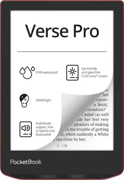 Электронная книга PocketBook 634 Verse Pro Red 6' 1448*1072 300ppi /16Gb/E-Ink Carta (PB634-3-WW) купить по самой низкой цене