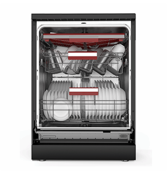 Посудомоечная машина Toshiba (DW-15F3EE(BS)-PL) полноразм., отд. стоящая, 8 пр., 15 комп. Black купить по самой низкой цене