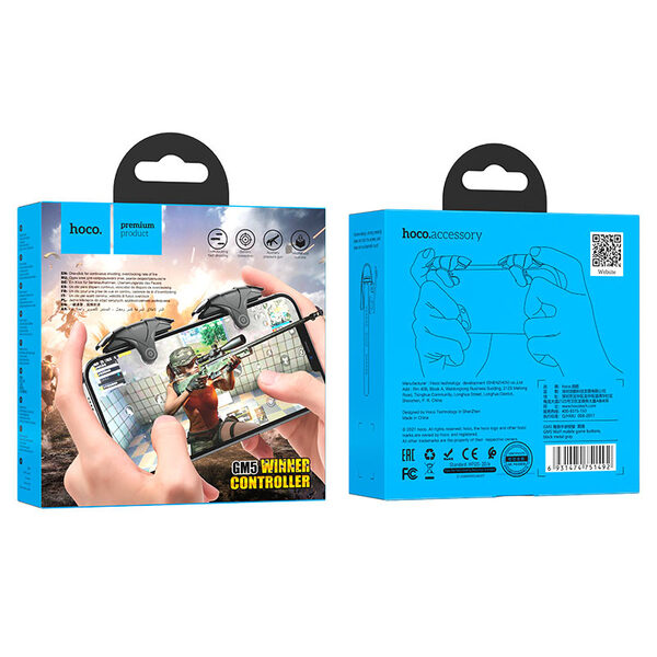 Джойстик-триггер (GamePad) для смартфонов Android/iOS Hoco GM5 (Black/Grey) 2шт в комплекте купить по самой низкой цене