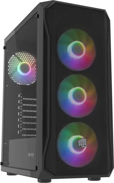 Корпус MidiTower ATX FURY SHOBO SH4F RGB, BLACK, без БП (NFO-2154) купить по самой низкой цене