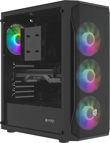 Корпус MidiTower ATX FURY SHOBO SH4F RGB, BLACK, без БП (NFO-2154) купить по самой низкой цене