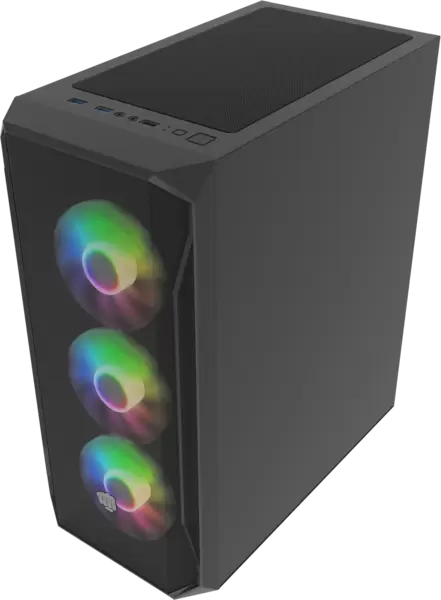 Корпус MidiTower ATX FURY SHOBO SH4F RGB, BLACK, без БП (NFO-2154) купить по самой низкой цене