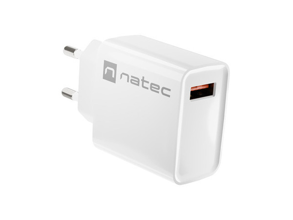 Зарядное устр. Natec Ribera 18W WHITE (NUC-2057) 1p*USB Type-A, Quick Charge 3.0 купить по самой низкой цене
