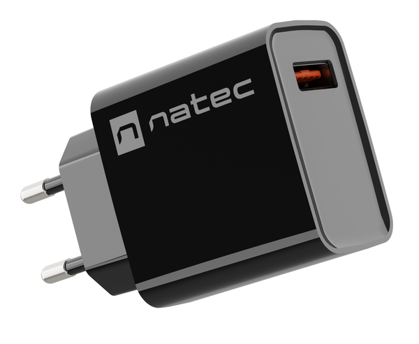 Зарядное устр. Natec Ribera 18W BLACK (NUC-2058) 1p*USB Type-A, Quick Charge 3.0 купить по самой низкой цене